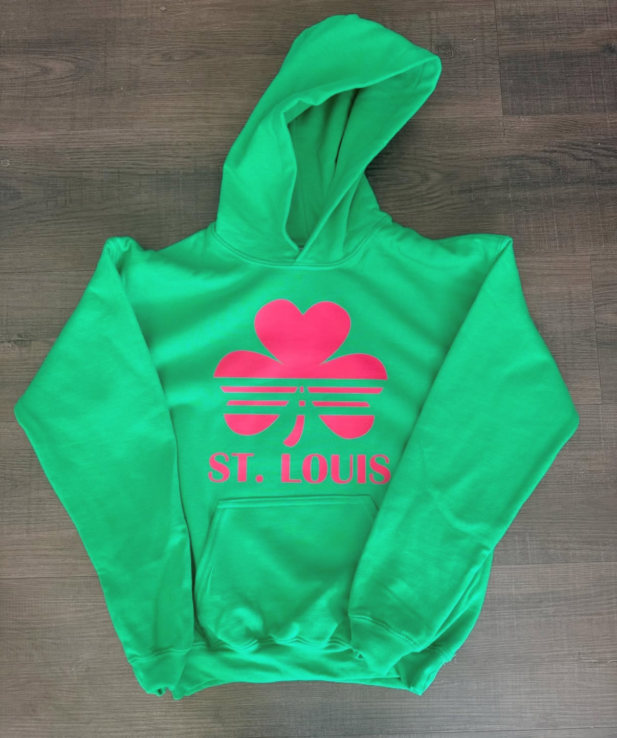 Irish Green and Pink Shamrock Hoodie