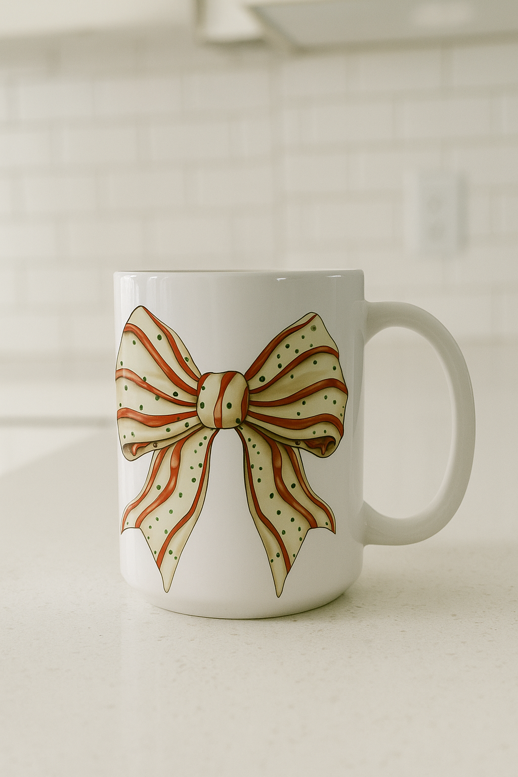 Christmas Tree Cake Bow Mug