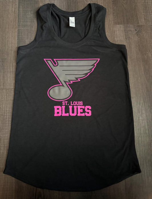 Black & Pink Blues Tank