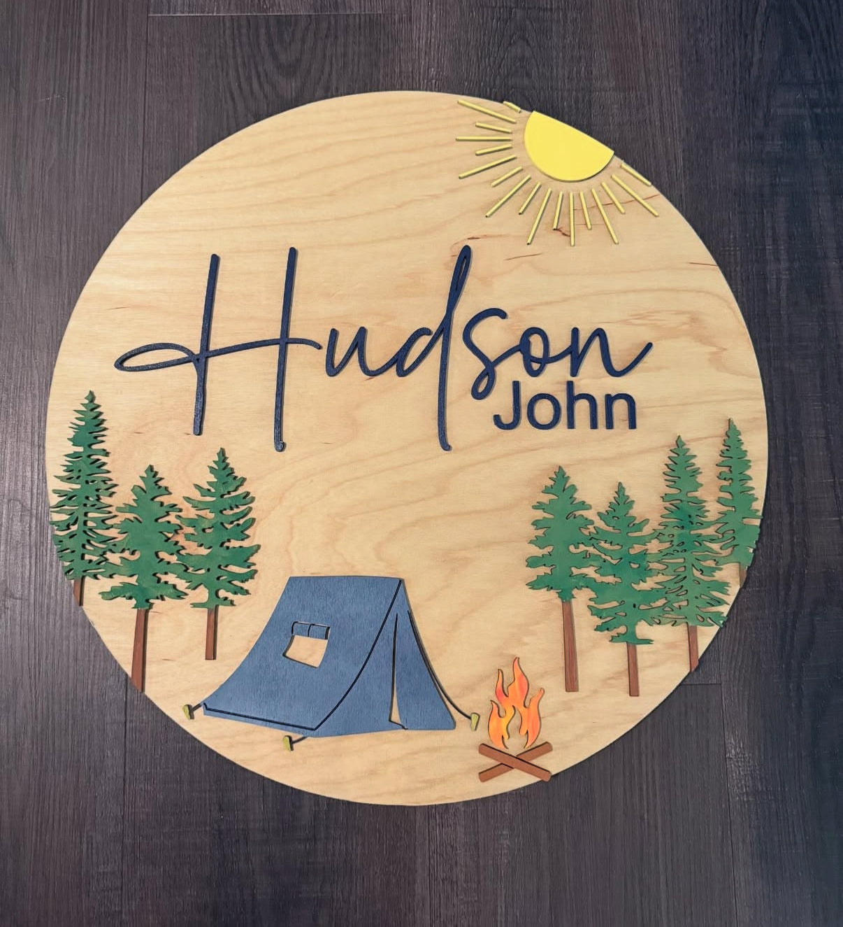 Camping Nursery Name sign