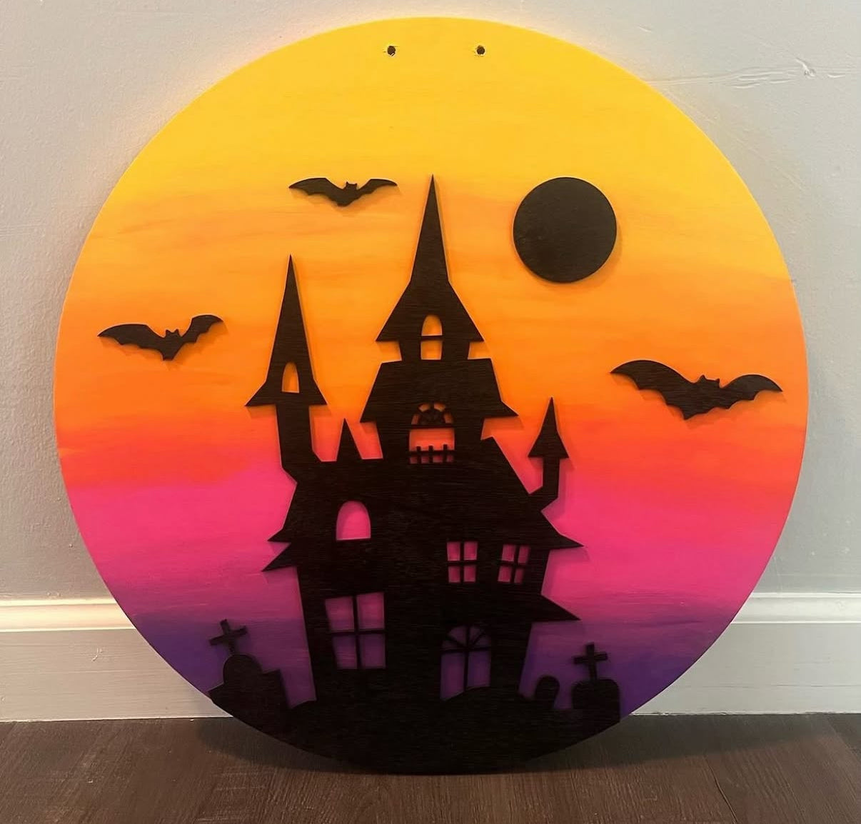 Spooky Haunted House Door Hanger