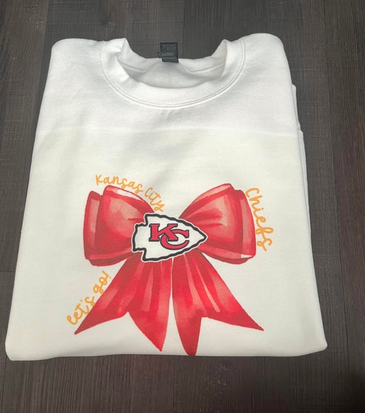 Adult KC Chiefs Bow Crewneck