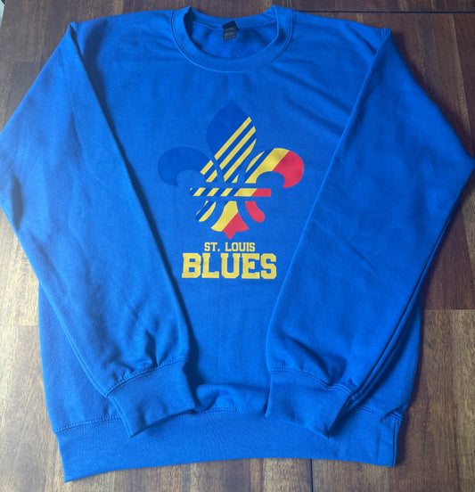 Blues Fleur De Lis Crewneck