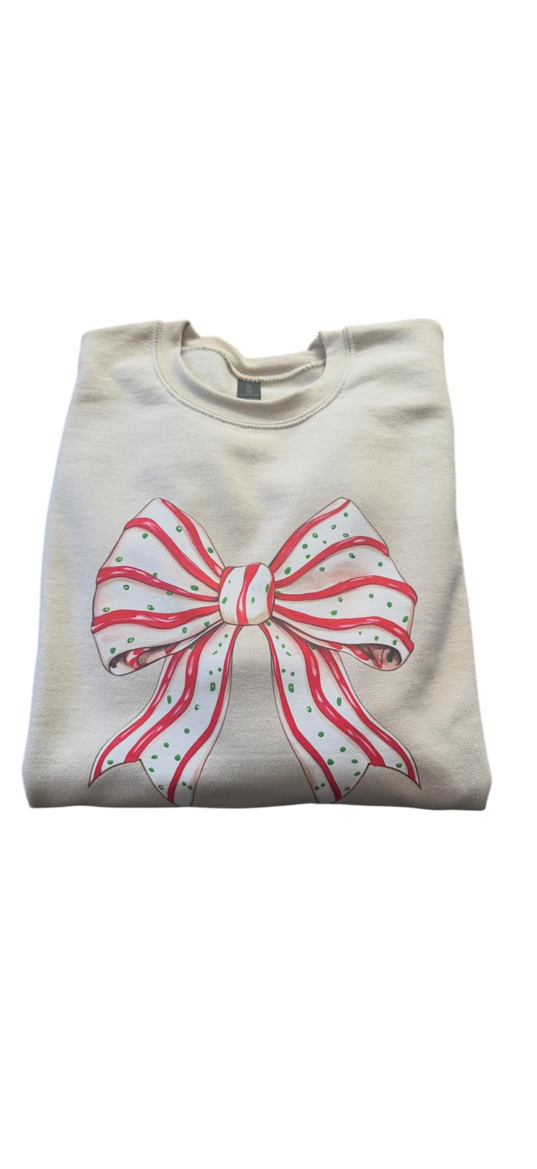 Christmas Tree Cake Bow Sweatshirt- Adult